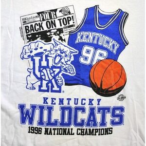 University Of Kentucky Wildcats 1996 National Champs Large Short Sleeve T-shirt